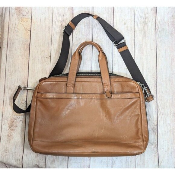 Coach F22529 Men’s Hamilton Bag In Saddle Leather Brown With Strap READ SEE PHOT - Picture 1 of 13